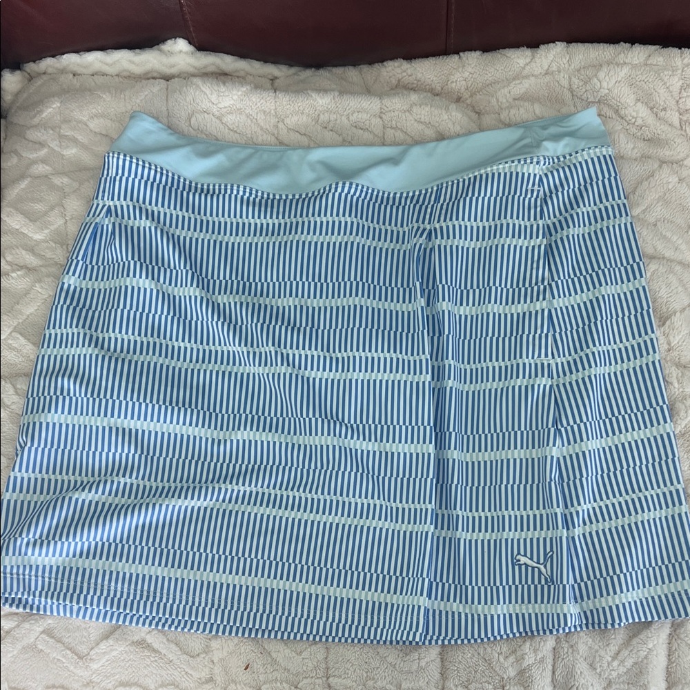 Puma Women's Light Blue Striped Mini Skirt